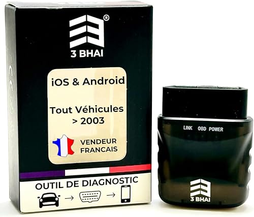 OBD2 Valise Diagnostic Auto Bluetooth + Support Technique - Effacer Les Codes ERREURS - OBD2 Diagnostic français - Android et iPhone - Vendeur Francais - Poukt