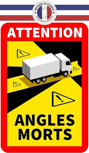 MP Emineo Lot de 6 - Angle Mort pour véhicule Lourd, Poids Lourd, Camion, Camping Car - Sticker Autocollant Officiel Waterproof et Anti-UV - Acessoire de sécurité routière - Poukt