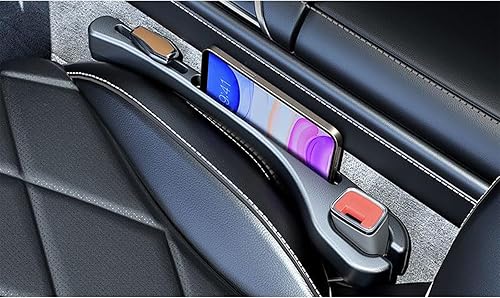 RUIDAM 2 Pièces Bande Anti-Fuite Latérale du Siège pour Toyota Land Cruiser Prado FJ120 KDJ 120 125 2003-2009, Remplissage de Siège de Voiture Gap Filler Pad Bouchon D'éCart Accessoires,A/Black - Poukt