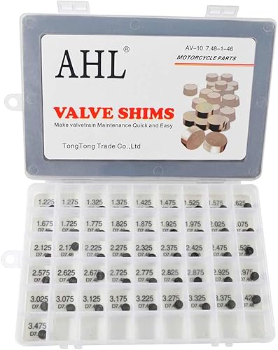 AHL 7.48mm 141pcs 1.20-3.50mm kit valve shim pastilles soupapes pour ZL1000 Eliminator 1987 / Z1000 2003-2008 2010 - Poukt