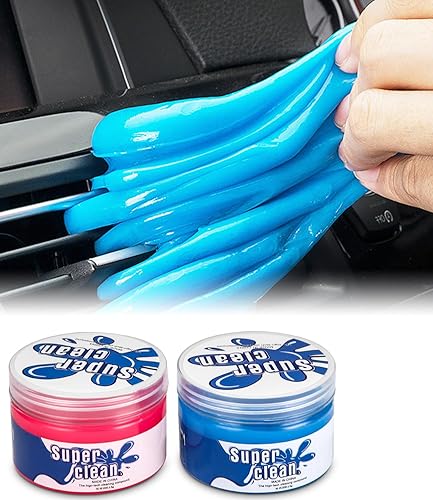 Toaren Kit de Nettoyage intérieur de Voiture, 2 gels nettoyants réutilisables pour la poussière des Mains, Slime pour Nettoyer la Voiture, Gel de Nettoyage PC, Accessoire de Nettoyage de Voiture - Poukt
