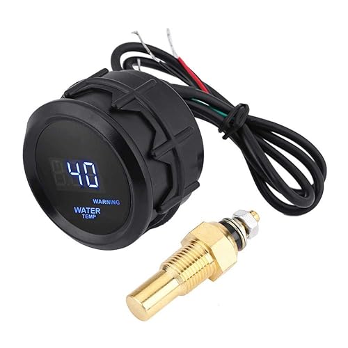 Qiilu Auto Capteurs, Kit de jauge de température de l'eau de 2 pouces 52mm bleu LED Digital Digital avec capteur de température (noir) - Poukt