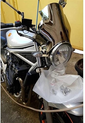Moto Pare-Brise Pare-Brise Pare-Brise Écran Compatible avec 1996-2012 Ajustement Compatible avec Suzuki Bandit GSF 600 650 1200 1250 N GSF600 GSF650 GSF1200 GSF1250 Phares Support (Color : Smoke) - Poukt