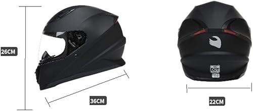 Casque Moto Unisexe intégral pour Adulte Casque Moto pour Scooter Casque Moto Cruiser ABS Toutes Saisons Casque Moto pour vélo - Poukt