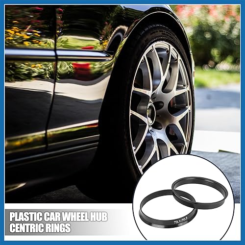 A ABSOPRO 4pcs Bague de Centrage 73.1 à 70.3 Jante Plastique Voiture Anneaux Centrés Moyeu Noir Remplacement d'article - Poukt