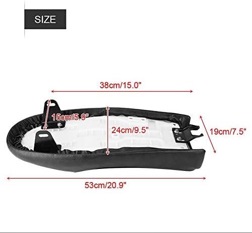Dioche Coussin de Siège Passager Moto, Moto Hump Selle Café Racer Coussin De Siège Vintage, Moto PU Cuir Vintage Café Racer Refit Siège Plat Selle Coussin pour CG125 GN CG CG CB400SS(Type B) - Poukt