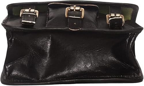 ALASKA EXPORTS - Motorcycle Saddle Bags Brown and Black Leather Side Pouch Saddlebags Saddle Panniers (2 Bags) Motorcycle Bicycle Bike ETC. - Poukt