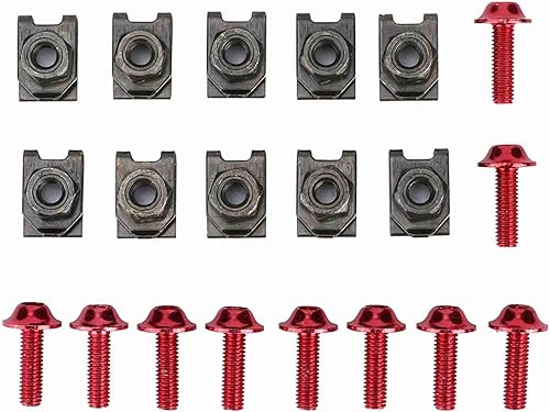 FILFEEL Clips de Pare-Chocs, Kit de Carrosserie 5 X 16 Mm, Kit de Boulons de Carrosserie de Carénage de Pare-Chocs Avant de Moto, Vis de Fixation Rapide, écrou pour Moto, Vélo, Scooter (Black) - Poukt
