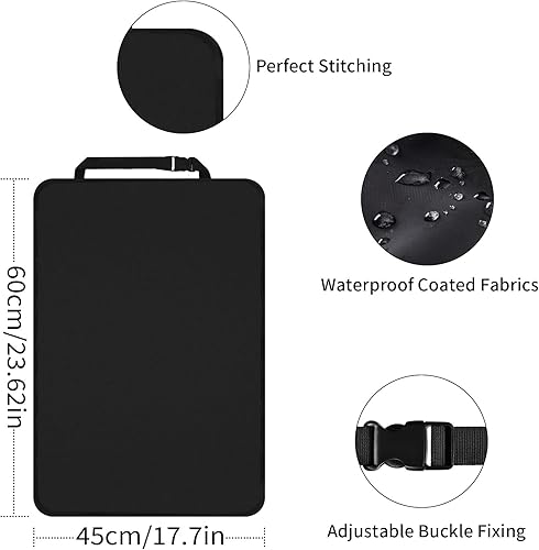 Olgary Protection Siège Voiture Enfant 2 Pièces - Protection de Dossier de Voiture pour Enfants, Housse Arrière Anti-Rayures Imperméable pour Sièges Auto, Design Respirant avec Élastiques Universels - Poukt