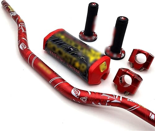 Janmobrian Guidon Moto, Guidon Guidon de Moto avec Barre 1-1/8 'Pads de Barre de poignée à poignée poignée de saleté Motocross Motocross CNC 28.5mm Adaptateur - Poukt