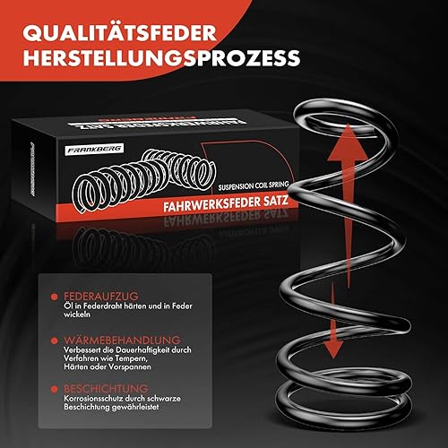 Frankberg 2x Ressorts de suspension Essieu Arrière Gauche Droite Compatibles avec A3 2003-2013 P,a,s,s,a,t 2009-2010 Remplacer# 8P0511115D - Poukt