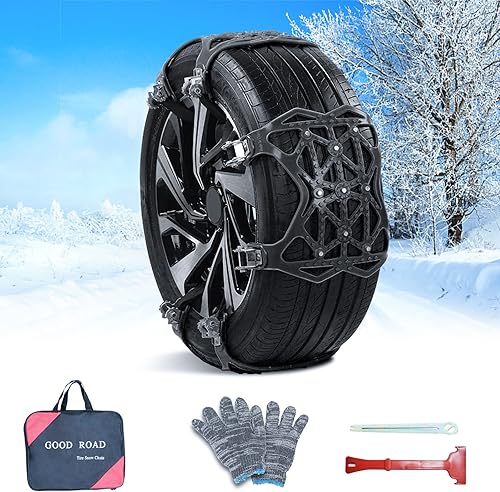 SANOTO Chaine Neige 6 Morceaux, Chaine Voiture Chaine Neige 205 55 R16, Chaîne à Neige Avec Pneus Réglables D'Urgence Extrem Grip Automatic, La Largeur Universelle des Pneus Est de 165 à 275 mm - Poukt