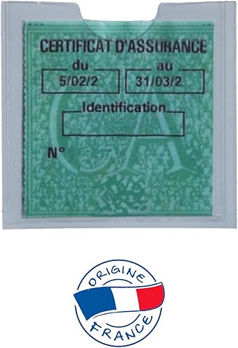 Sipany Marque Française 5 Pochettes Porte Vignette Attestation Assurance Auto Adhesive Plastifiee Origine France PVC Transparent Autocollant Fabrication De Haute Qualité Satisfaction Garantie - Poukt