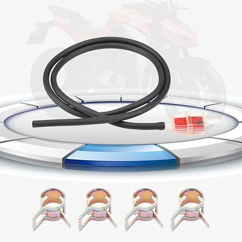 Filtre Essence Moto,Durite Essence 6Mm,Filtre ¨¤ Essence De 6 Mm,Filtre ¨¤ Essence Carr¨¦ Pour Scooter De Moto De 1/4 Pouce + Durit De Carburant + Collier De Fixation De Haute Perf - Poukt