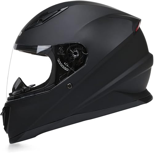 Casque Moto Unisexe intégral pour Adulte Casque Moto pour Scooter Casque Moto Cruiser ABS Toutes Saisons Casque Moto pour vélo - Poukt