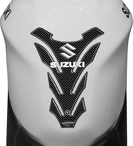 labelbike - Protection du Réservoir Autocollants Stickers en Résine Gel 3D Carbone Protection du Réservoir pour Moto Suzuki - Poukt