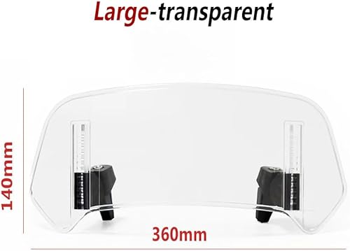 YSNFDN Extension de Pare-Brise de Moto pour Moto Guzzi Stelvio 2008-2024, Déflecteur de Pare-Brise Réglable, Moto Déflecteur de Vent, Moto Déflecteur, Moto Accessoires,Small-A Transparent - Poukt