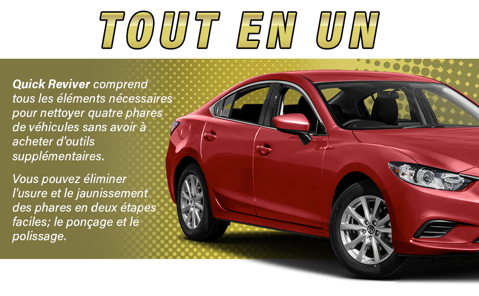 Quick Reviver - Kit Polissage Phare Voiture