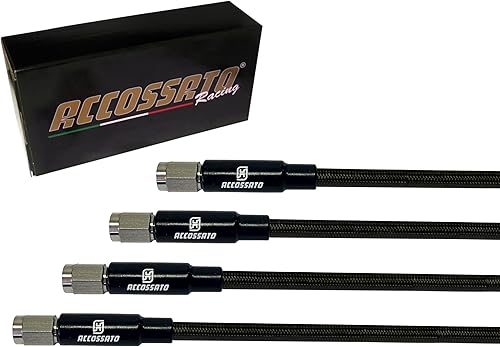 Tubes en tresse Accossato noir carbone pour Opel Frontera B 2.2 1998-, Nombre de tubes : 4 - Poukt