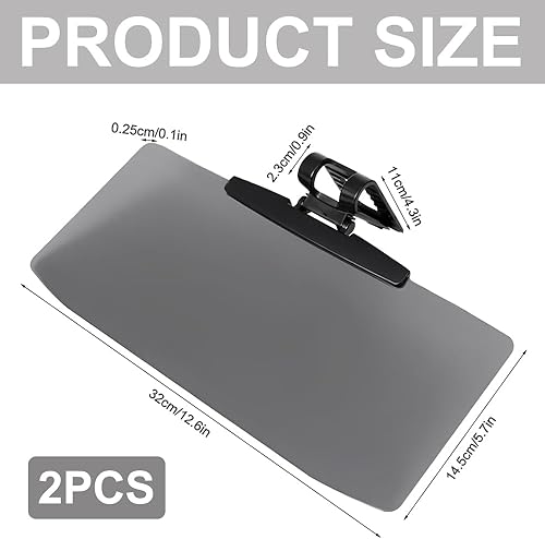 Lot de 2 extensions de pare-soleil de voiture universelles anti-reflets avec protection anti-reflet polarisée pour siège avant conducteur ou passager - Poukt