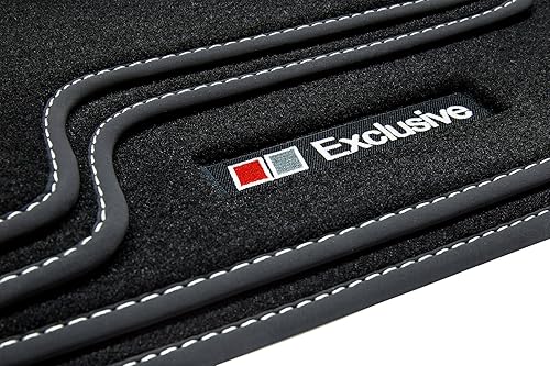 tuning-art Exclusive Line Tapis de Sol de Voitures adapté pour Audi TT 8J Coupe 2006-2014, Couture:Argent - Poukt