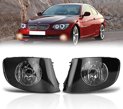 TangMiGe - Feux anti-brouillard compatibles avec BMW E92 E93 Serie 3 CPE CONV, 06/2006-10/2013, pour Pare-chocs Standard, 1 Paire Phares antibrouillard (Fumée) - Poukt