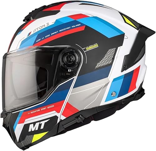 DOBLE XX MT Helmets Atom 2 Bast A0 Casque modulaire avec lunettes solaires, unisexe, homologué P/J (M 57/58) - Poukt