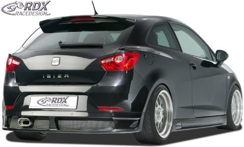 Jupe arrière compatible avec Seat Ibiza 6J SC 3 portes 2008-2012 excl. FR/Cupra (PU), noire - Poukt