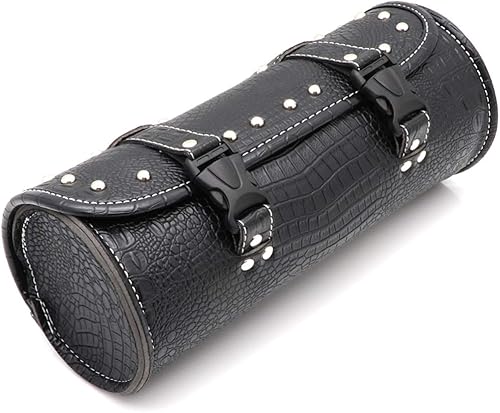 evomosa Sacoche de Moto Universelle étanche Sac à Outils Sangle de Fixation Sac de Rangement Rond - Noir - Poukt