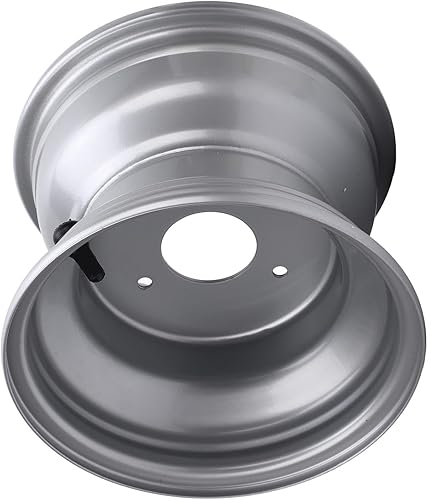 Rime Wheel Hub 18x9.50 8 ATV Rimer de Roue 8 Pouces pour Go Karts Chariots Argent (Trois trous (espacement des trous: 78 mm / 3,07) - Poukt