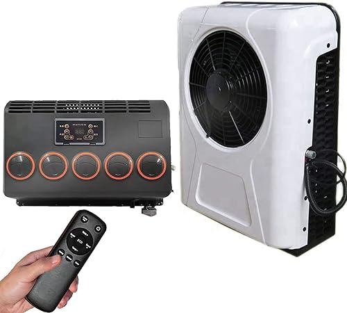 Climatiseur de toit électrique universel 12 volts pour camion de camping-car, 8 heures de fonctionnement sans conduit - CA silencieux - Refroidissement uniquement, unité de climatisation de 24V - Poukt