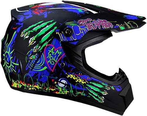 Casques de motocross / casque de moto / casque de motocross / casque de moto pour homme et femme / protection intégrale / casque d'enduro avec visière lunettes gants masque / coque ABS / unisexe - Poukt