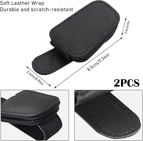 Elfinfi 2 Pièces Porte Lunettes pour Voiture, Magnétique Support Lunettes pour Voiture, Multifonctionnel Porte Lunettes pour Voiture Décoration Intérieure Universelle de Voiture (Noir) - Poukt
