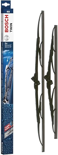 Bosch Balais d'Essuie–Glace Plats Conventionnel Twin 552, Longueur: 550mm/400mm – 1 Paire de Balais avant - Poukt
