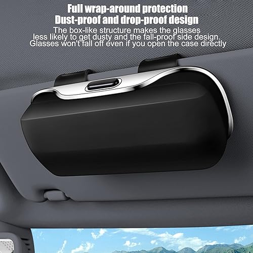 Support de lunettes de soleil pour voiture – Organiseur de lunettes avec clip pour pare-soleil de voiture et rangement de protection | Accessoires d'intérieur robustes pour ranger en toute sécurité - Poukt