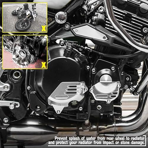Moto CNC En Aluminium Moteur Garde Protecteur Stator Couvercle Latéral Cadre Curseur Kit de Protection pour Ka.wasaki Z900RS Z900 RS Z 900 RS Accessoires 2018 2019 2020 2021 2022 2023(Noir) - Poukt