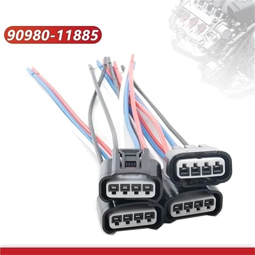 Siuku connecteur Voiture Connecteur De Bobine D'allumage 4 Pièces Compatible avec Toyota pour Camry pour C&orolla pour Highlander 90980-11885 90919-02240 Faisceau Câbles Pigtai Remplacement - Poukt
