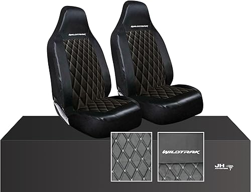 JH AUTOSTORES - 945 – Pour Ford Ranger Wildtrak 2016-2023 – Housses de siège en cuir matelassé imperméables noires - Poukt