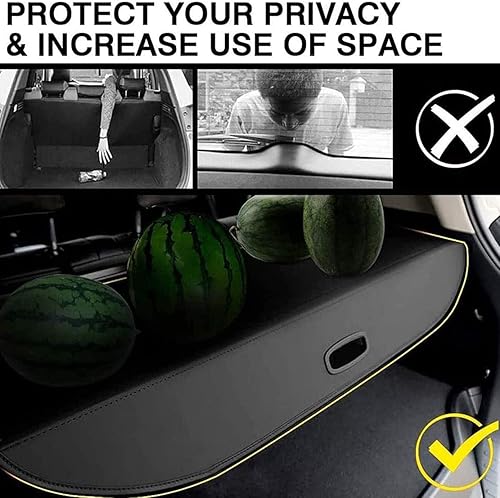 pour Smart Fortwo 2015-2019 2020 Voiture Couverture Cargaison ArrièRe RéTractable Housse éTagèRes Colis Cargo Coque Rangement Coffre Bouclier Partition Stockage IntéRieure Accessoires - Poukt