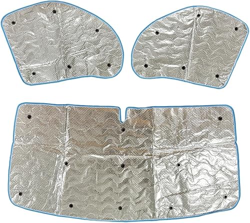 OLPRO Bâche thermique pour pare-brise – Ajustement universel pour camping-car, camionnettes | Pare-soleil intérieur pour pare-brise + protection solaire latérale réfléchissante et anti-UV – Idéal pour - Poukt