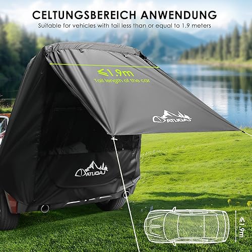 Tnamdan Tente de hayon de Voiture Auvent de Voiture avec la Gaze B3 Protection Solaire Imperméable Abri de Soleil de Tente Voiture Tente arrière de Voiture de Vacances pour Divers modèles de SUV - Poukt