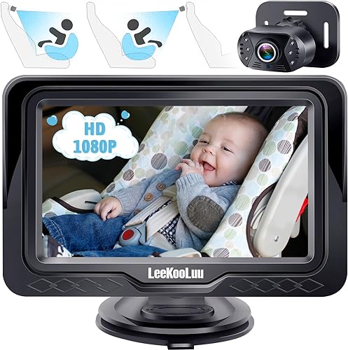 LeeKooLuu Miroir Voiture Bébé HD 1080P Moniteur Caméra Voiture Bébé Siège Arrière Large vue Cristalline Vision Nocturne - Poukt