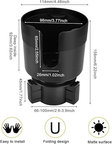 LIMITADA Support Gobelet Voiture Porte Gobelet Voiture Universel Porte-Gobelets pour Auto Réglable Support Canette Voiture Porte Tasse Voiture Porte Canette Voiture pour Bouteille Boisson Camion Noir - Poukt