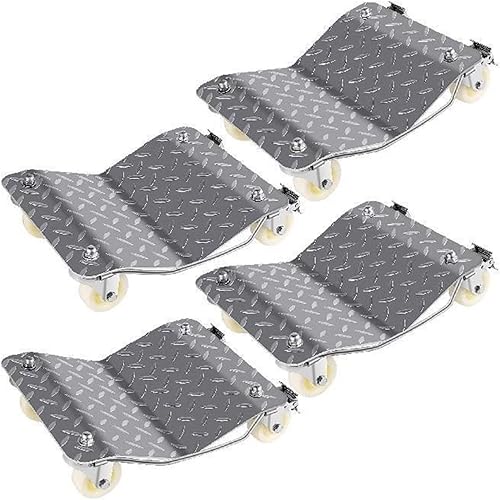 Chariot de roue de voiture – 4 patins à pneus mobiles avec 4 roulettes, capacité de poids de 680,4 kg – Déménageur de réparation automobile - Poukt