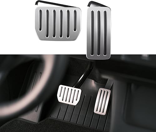 TPARTS Ensemble de pédales de frein et d'accélérateur en aluminium pour Tesla Model 3 et Model Y - Protection antidérapante - Accessoires de rechange - Poukt