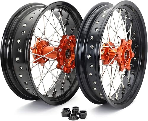 TARAZON 17'x 3.5'+ 17'x5.0' Roues Jantes Supermotard Cush Drive pour 690 Enduro/R 2008-2021 - Poukt