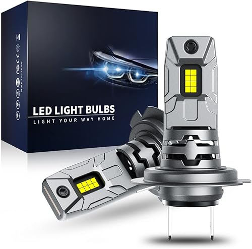 FateEye H7 LED Ampoules Phare Voiture, Phare Automobile LED H7 16000LM 70W 6500K Blanc,1:1 Conception Miniature, Plug and Play, Ampoules de Remplacement halogène/Xénon, Lot de 2 - Poukt