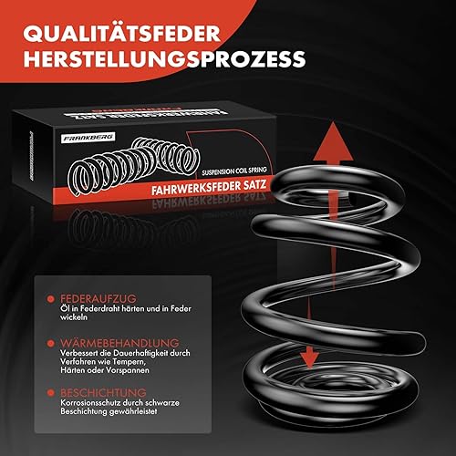 Frankberg 2x Ressorts de suspension Essieu Arrière Compatibles avec 3008 0U 1.6L 2.0L MPV 2009-2016 Remplacer# 5102H2 - Poukt