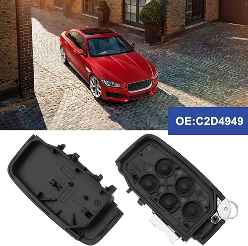 EMSea Coque de Clé Télécommande Intelligente de Voiture à 5 Boutons C2D4949 Compatible avec Jaguar XE XF XJ Boîtier de Clé Coque de Clé de Remplacement pour Télécommandes de Voiture - Poukt