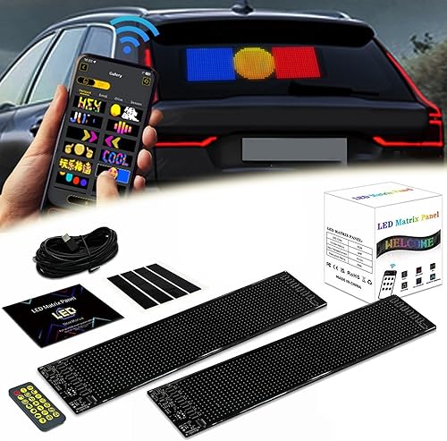 Écran Souple Lumineux Devil Eyes, LED Flexible, Lampe Oculaire Colorée for Vitres De Voiture, avec Contrôle par Application, Adapté Aux Vitres De Voitures Et De Camions(2 Pack,C 37.4 * 9.2cm) - Poukt